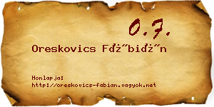 Oreskovics Fábián névjegykártya